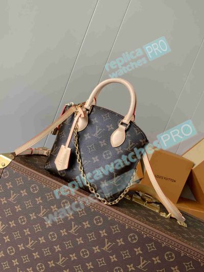 Best Copy  L--V Monogram Lockit BB Brown Women Bag M12019